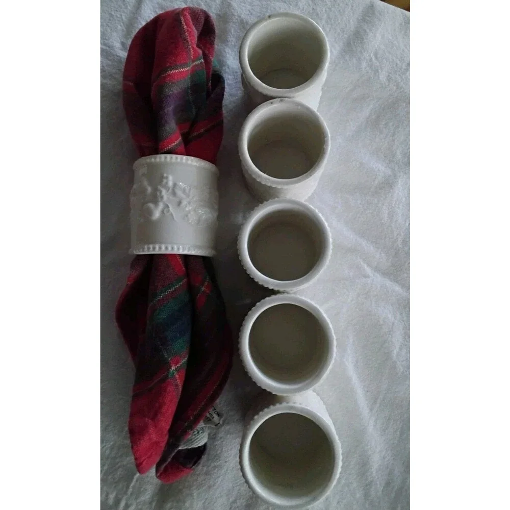 Martha Stewart Ceramic Napkin Rings Festive Grapes Set Of Six